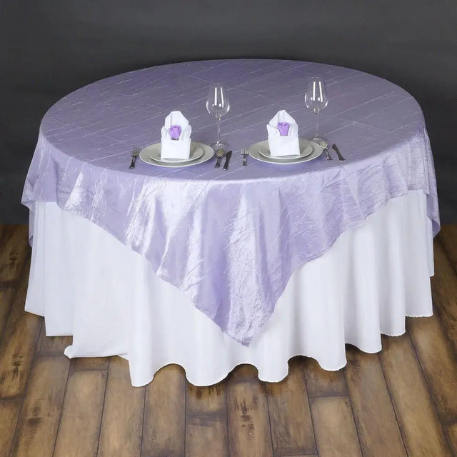 Lavender Taffeta Crushed Crinkle Square Overlay 85″ x 85″