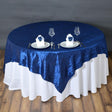 Navy Blue Taffeta Crushed Crinkle Square Overlay 60″ x 60″