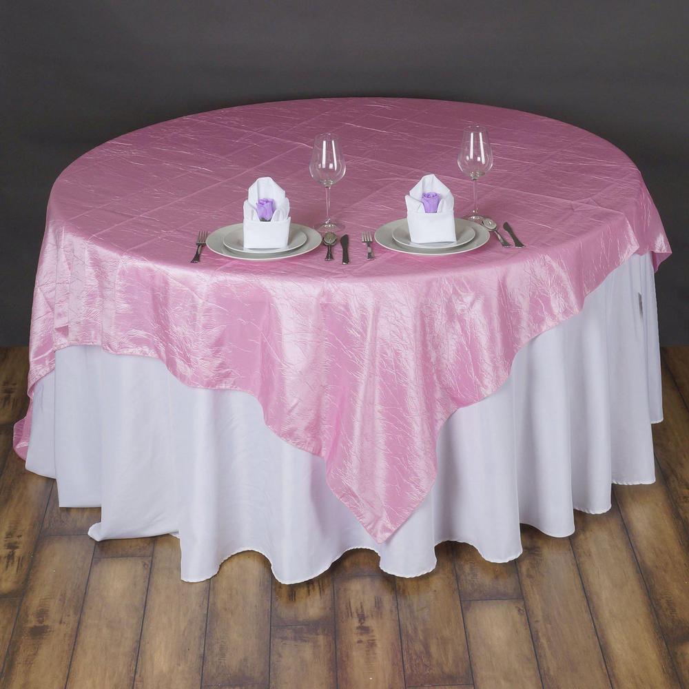 Pink Taffeta Crushed Crinkle Square Overlay 60″ x 60″
