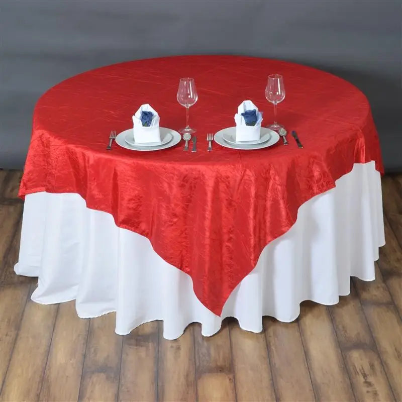 Red Taffeta Crushed Crinkle Square Overlay 60″ x 60″