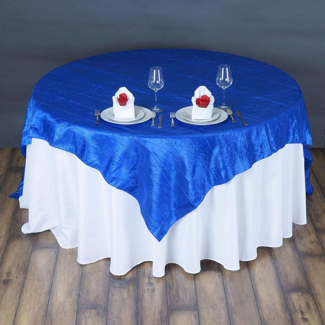 Royal Blue Taffeta Crushed Crinkle Square Overlay 72″ x 72″