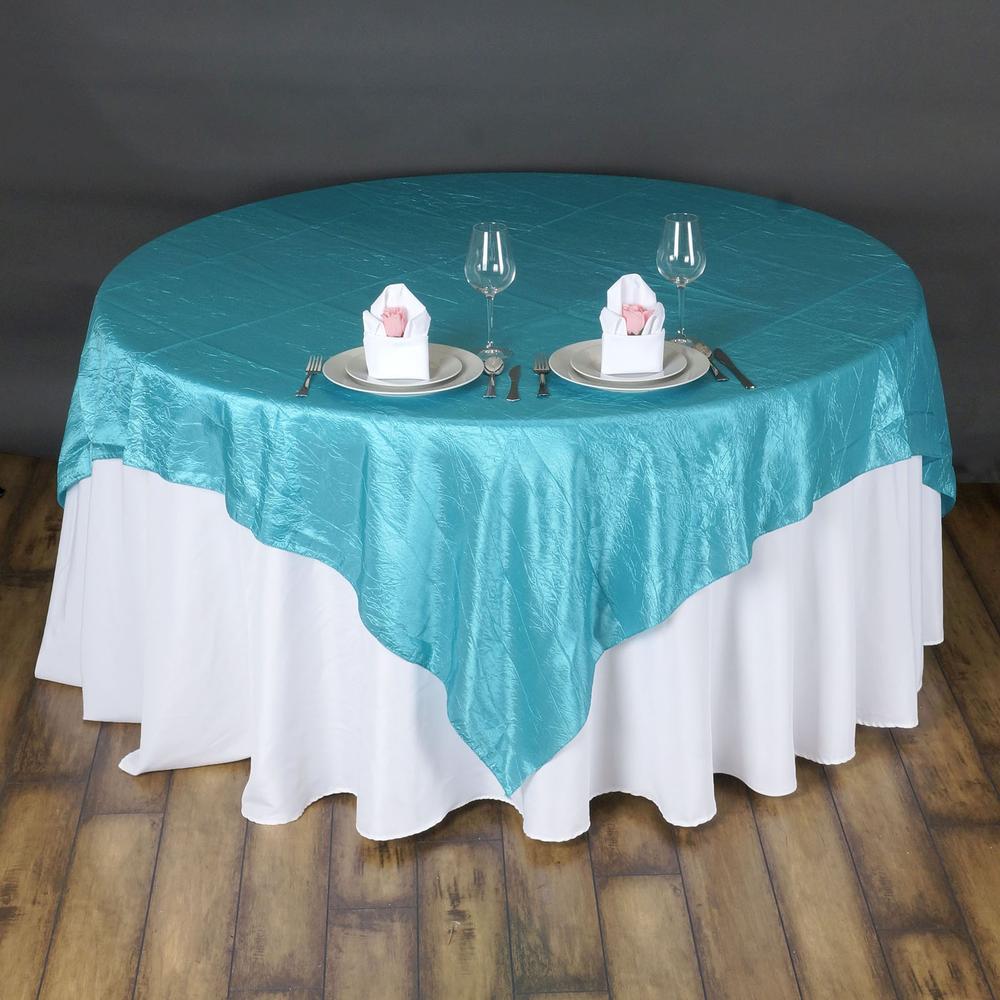 Turquoise Crushed Crinkle Square Overlay 60″ x 60″