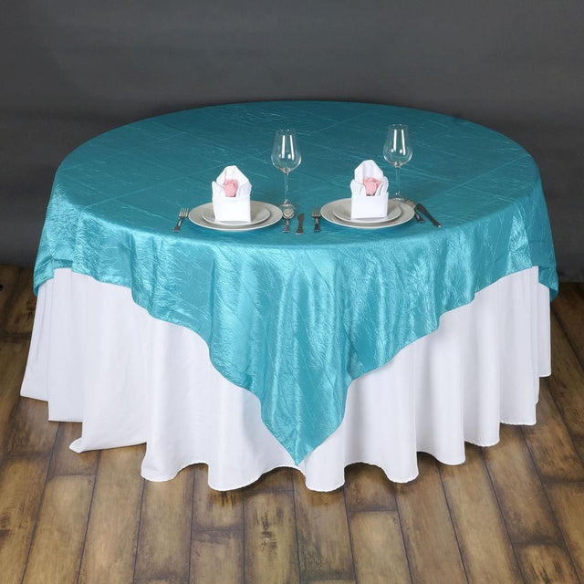 Turquoise Crushed Crinkle Square Overlay 60″ x 60″