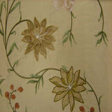 Layla Floral Embroidered Silk Fabric - Apricot, 54" Width (1 Yard)
