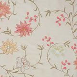 Layla Floral Embroidered Silk Fabric - Apricot, 54" Width (1 Yard)