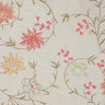 Layla Floral Embroidered Silk Fabric - Apricot, 54" Width (1 Yard)
