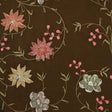 Layla Floral Embroidered Silk Fabric - Apricot, 54" Width (1 Yard)