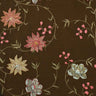 Layla Floral Embroidered Silk Fabric - Apricot, 54" Width (1 Yard)