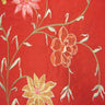 Layla Floral Embroidered Silk Fabric - Apricot, 54" Width (1 Yard)