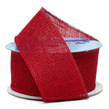 Burlap Wired Ribbon 2 1/2 '' X 10 yd Red Color 1 / ROLL