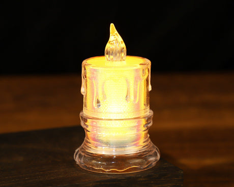 3 Inch x 1.75 Inch Iridescent Sparkly Light Up LED Decoration Candle Pack of 12