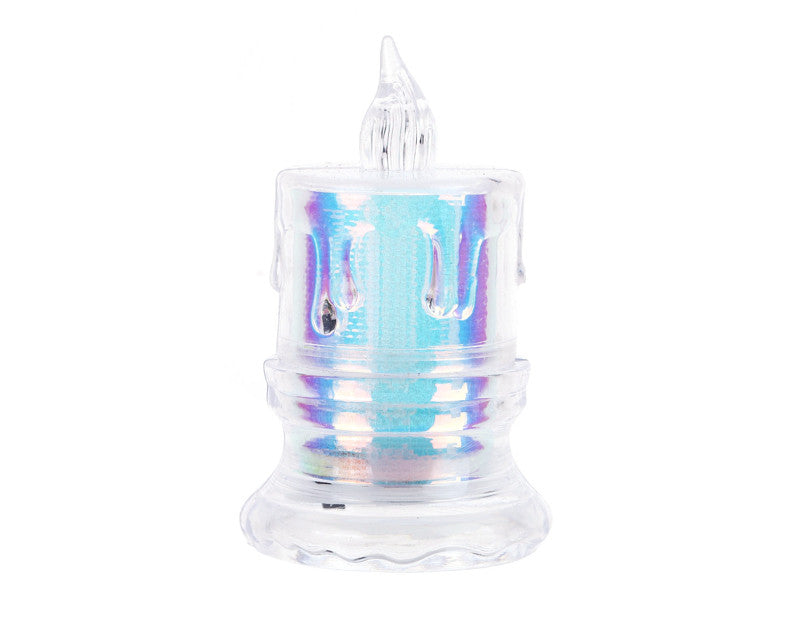 3 Inch x 1.75 Inch Iridescent Sparkly Light Up LED Decoration Candle Pack of 12