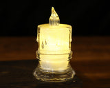 Clear Sparkly LED Flameless Decoration Candles 3 x 1.75 Pack of 12