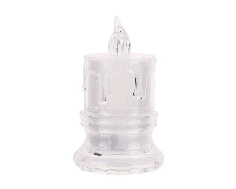Clear Sparkly LED Flameless Decoration Candles 3 x 1.75 Pack of 12