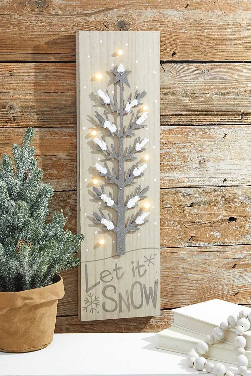 24” LED Holiday Tree Wall Decor