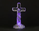 Clear Acrylic Light Up Religious Cross 5.625 Inch Set of 1