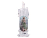 Light Up LED St Judas Religious Candle 7.25 Inch Set of 1