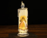 Light Up LED Divine Mercy Misericordia Religious Candle 7.25 Inch Set of 1