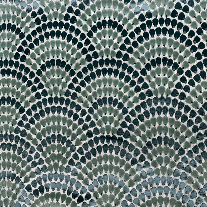 Lennix Cut Velvet Fabric - Scallop Multi-Colored, 55" Width (1 Yard)