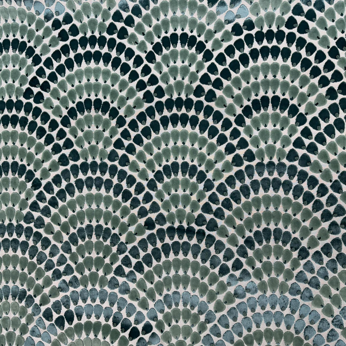 Lennix Cut Velvet Fabric - Scallop Multi-Colored, 55" Width (1 Yard)