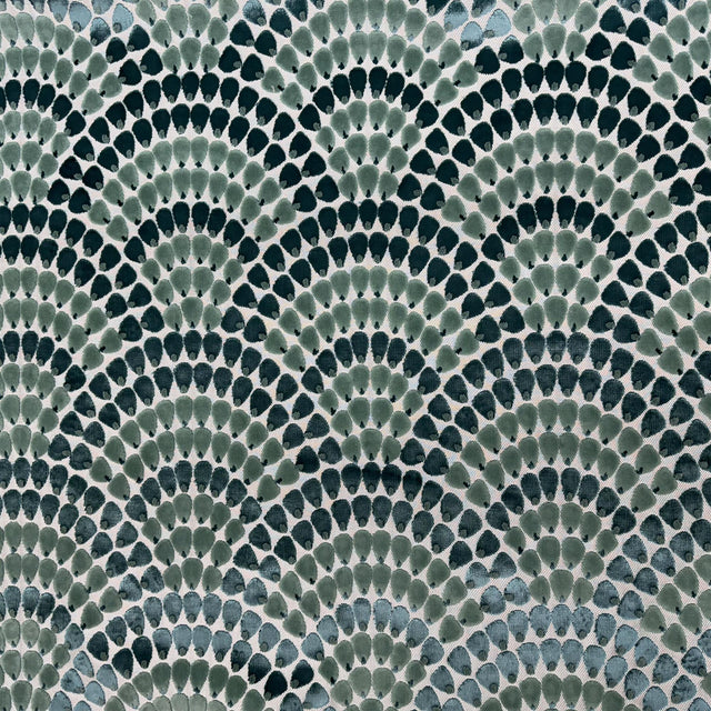 Lennix Cut Velvet Fabric - Scallop Multi-Colored, 55" Width (1 Yard)