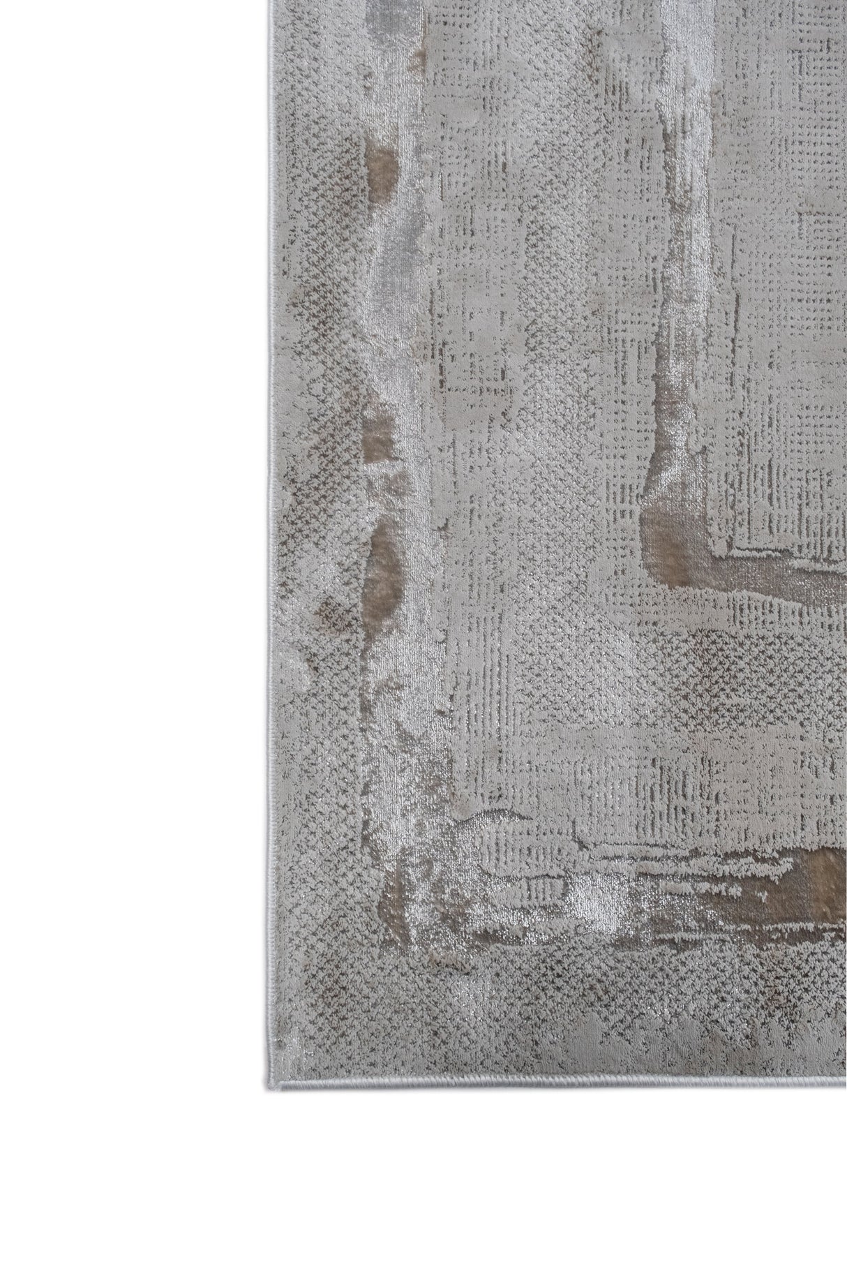 LEON 3201 Polyester Viscose Area Rug - Beige, Machine Loom, Made In Turkey, 9' 8" X 13' (1 Rug)