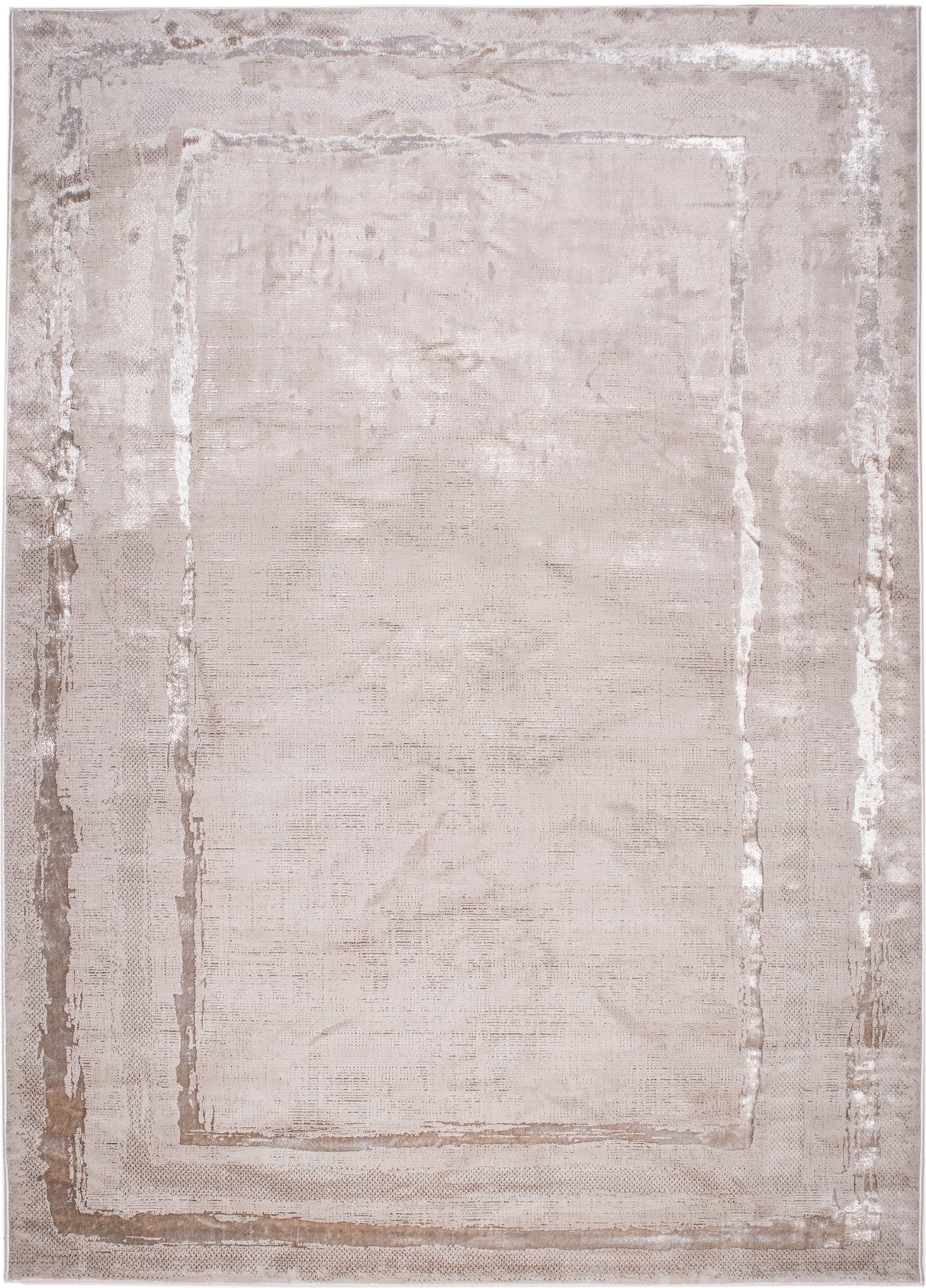 LEON 3201 Polyester Viscose Area Rug - Beige, Machine Loom, Made In Turkey, 9' 8" X 13' (1 Rug)