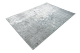 LEON 3203 Polyester Shiny Viscose Area Rug - Grey, Machine Loom, Made In Turkey (9' 8" X 13')