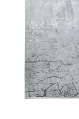 LEON 3203 Polyester Shiny Viscose Area Rug - Grey, Machine Loom, Made In Turkey (9' 8" X 13')