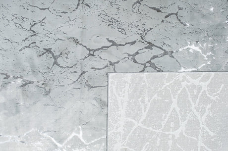 LEON 3203 Polyester Shiny Viscose Area Rug - Grey, Machine Loom, Made In Turkey (9' 8" X 13')