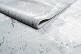 LEON 3203 Polyester Shiny Viscose Area Rug - Grey, Machine Loom, Made In Turkey (9' 8" X 13')