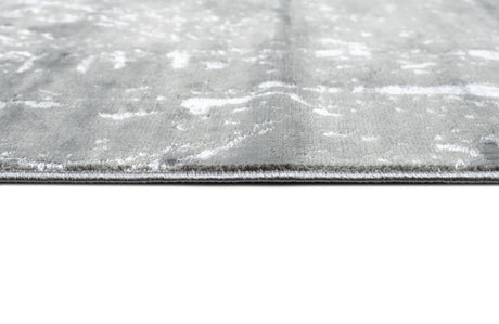 LEON 3203 Polyester Shiny Viscose Area Rug - Grey, Machine Loom, Made In Turkey (9' 8" X 13')
