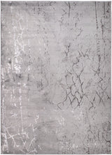LEON 3203 Polyester Shiny Viscose Area Rug - Grey, Machine Loom, Made In Turkey (9' 8" X 13')