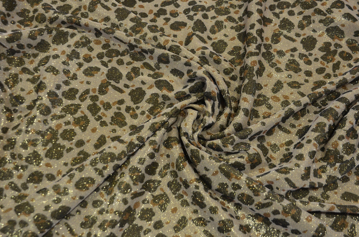 Stretch Glimmer Knit Polyester Spandex Fabric - Metallic Glitter Knit, 56" Width (1 Yard)