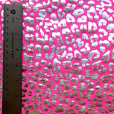 Leopard Reflective Stretch Nylon Spandex Fabric - Leopard Spot Design, Black, 58/60" Width