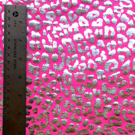 Leopard Reflective Stretch Nylon Spandex Fabric - Leopard Spot Design, Black, 58/60" Width