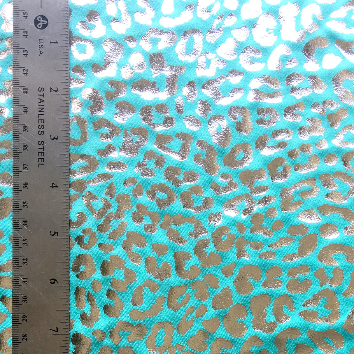 Leopard Reflective Stretch Nylon Spandex Fabric - Leopard Spot Design, Black, 58/60" Width