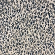 Lepard Animal Print Polyester Fabric - Velvet On Linen Look, Navy, Taupe, Gray, 55" Width (1 Yard)