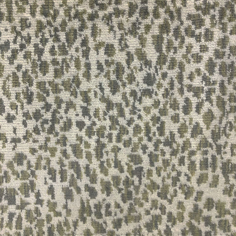 Lepard Animal Print Polyester Fabric - Velvet On Linen Look, Navy, Taupe, Gray, 55" Width (1 Yard)