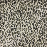 Lepard Animal Print Polyester Fabric - Velvet On Linen Look, Navy, Taupe, Gray, 55" Width (1 Yard)