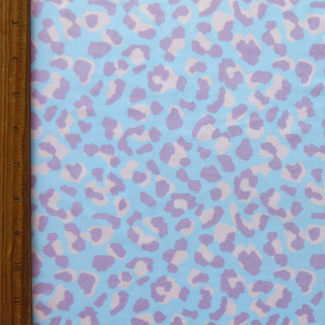 Swim Knit Purple/Pink Leopard on Baby Blue