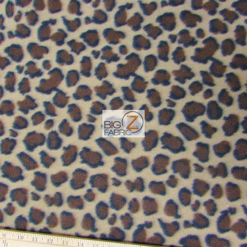 Leopard Light Mocha Printed Fleece Fabric