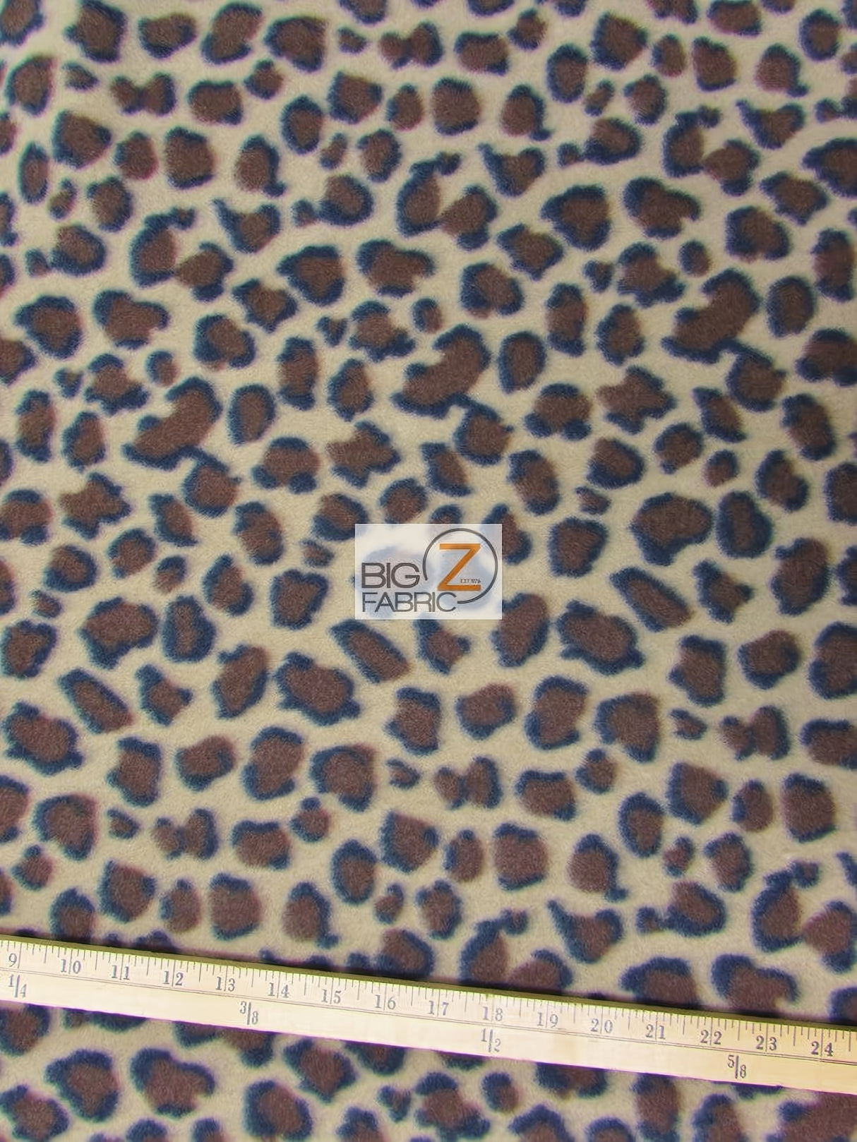 Leopard Light Mocha Printed Fleece Fabric