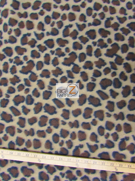 Leopard Light Mocha Printed Fleece Fabric