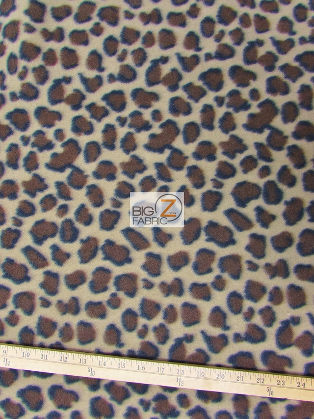 Leopard Light Mocha Printed Fleece Fabric
