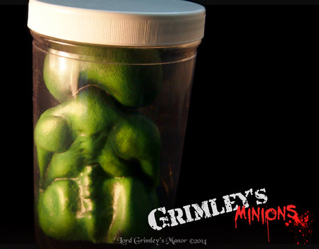 green Area 51 alien embryo jar sci-fi prop