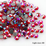 Small Bag Glue On Rhinestones Acrylic Fabric - Light Siam AB, Flat Back, 2MM To 6MM Sizes (1 Bag)