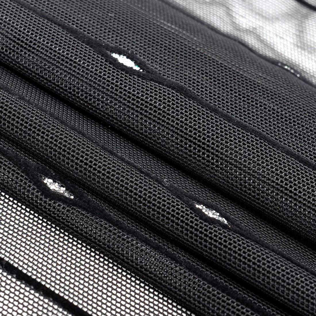 Flocked Stretch Mesh Navy Black