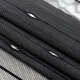 Linear Flocked Stretch Mesh Nylon Spandex Fabric - Navy, Black, Textured Mesh, 54" Width (1 Yard)