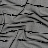 Linear Flocked Stretch Mesh Nylon Spandex Fabric - Navy, Black, Textured Mesh, 54" Width (1 Yard)